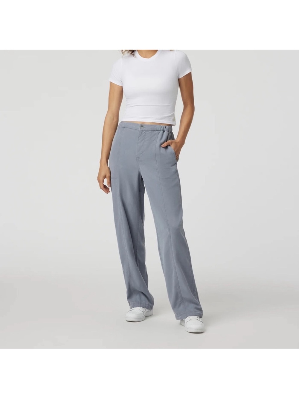 Vuori Coastline Wide-Leg Relaxed Pants in Slate Blue Gray